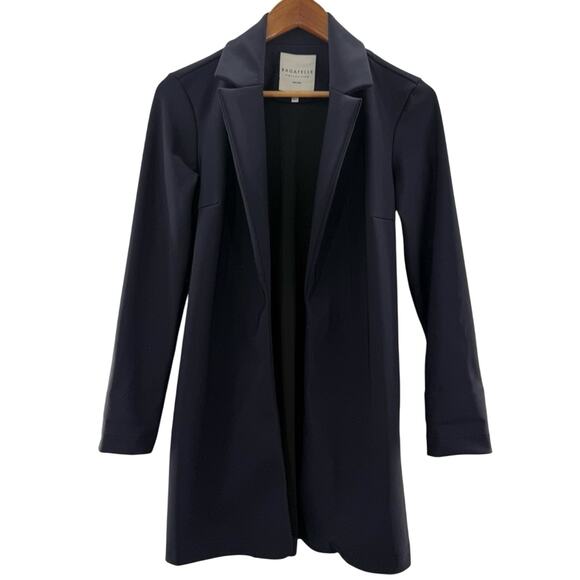 Bagatelle Collection Open Front Topper Jacket Deep Eggplant Longline Blazer XS - Picture 2 of 13